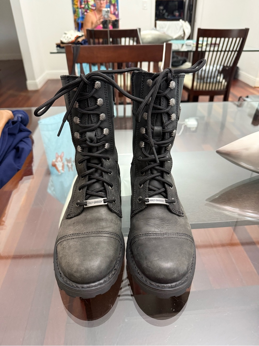 Harley-Davidson Black Lace-Up Women's Combat Boots